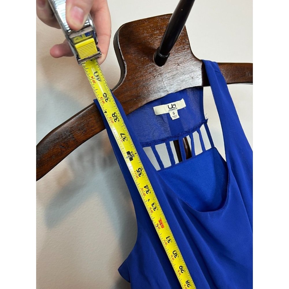 Ya Los Angeles Women's Midi Sleeveless Scoop Neck Truly Cobalt Blue Dress Size S - Picture 8 of 11